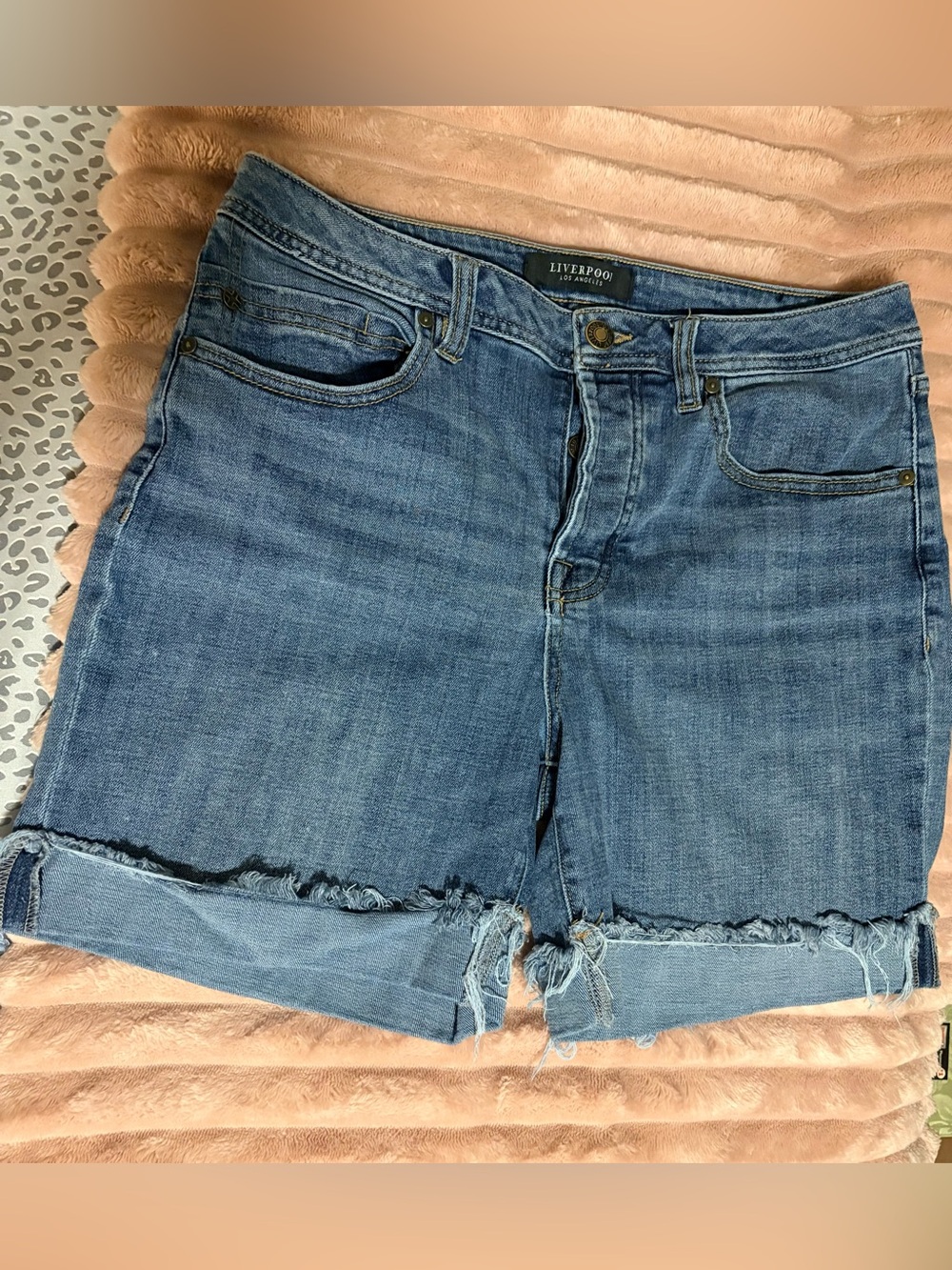 Women's Liverpool Mid-Blue Denim Shorts size 12